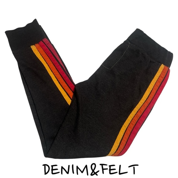 Aviator Nation Black Striped Drawstring Sweatpants in BlackPRELOVED!!🖤🌈🖤🌈